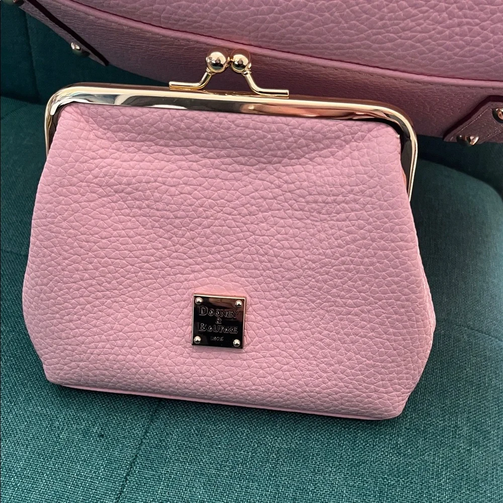Dooney and Bourke Logo Lock Hobo Pink Leather Bag
